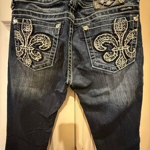 Women's Blue Miss Me Embroidered Jeans